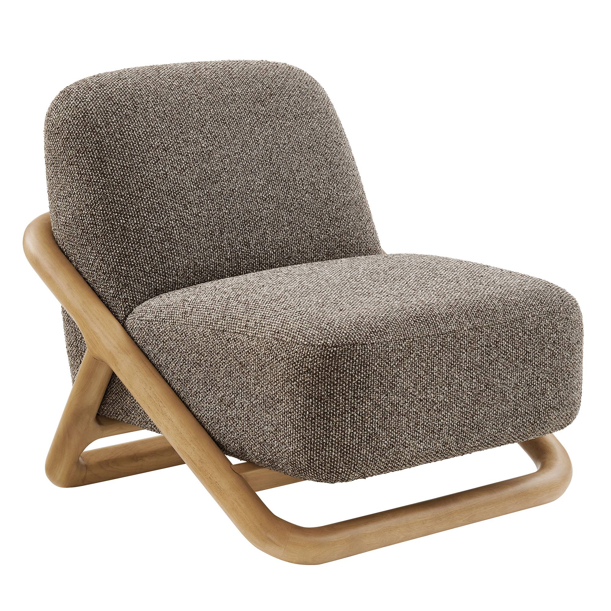 Angle. Modway - Vander Textured Fabric Accent Chair by Modway - Chestnut Earth.