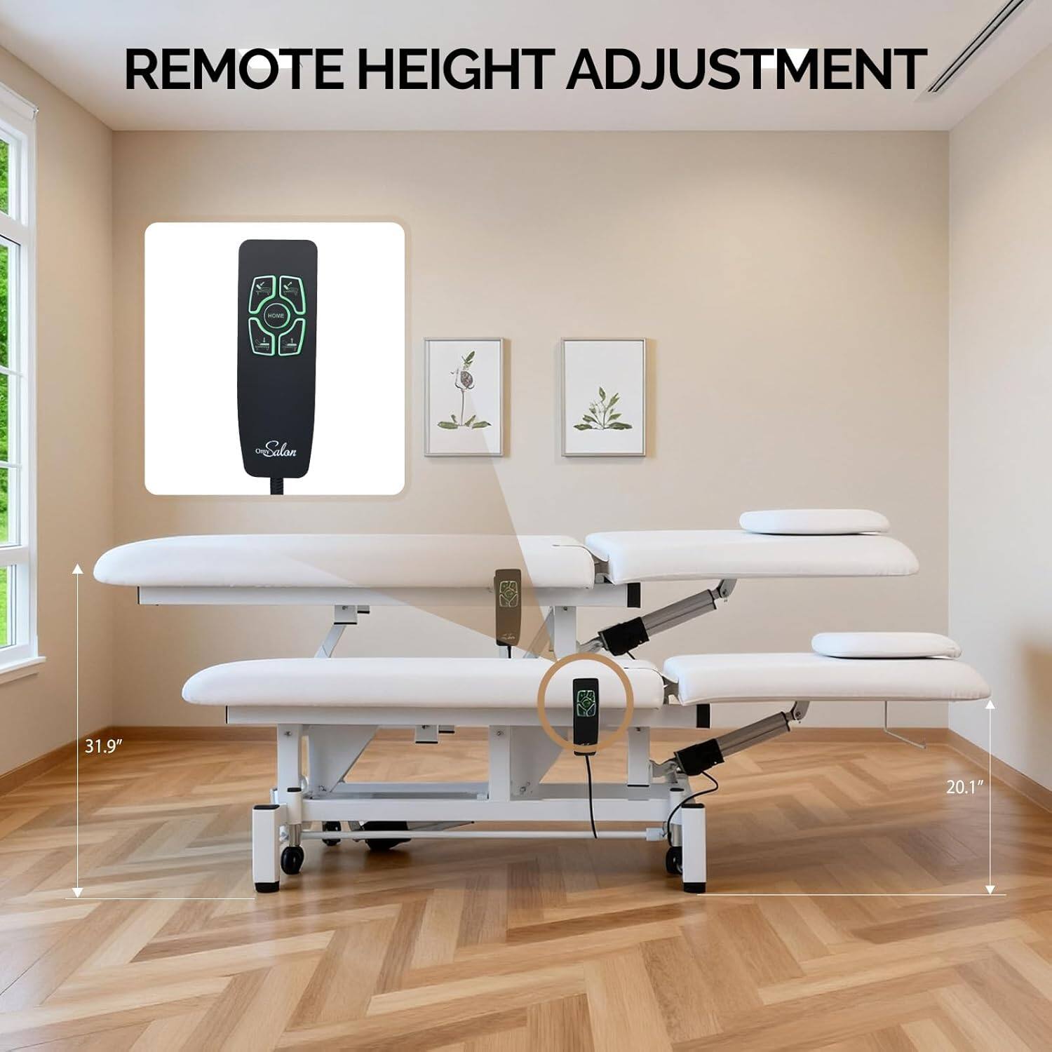 REMOTE HEIGHT ADJUSTMENT  
Sclan  
31.9" 20.1"