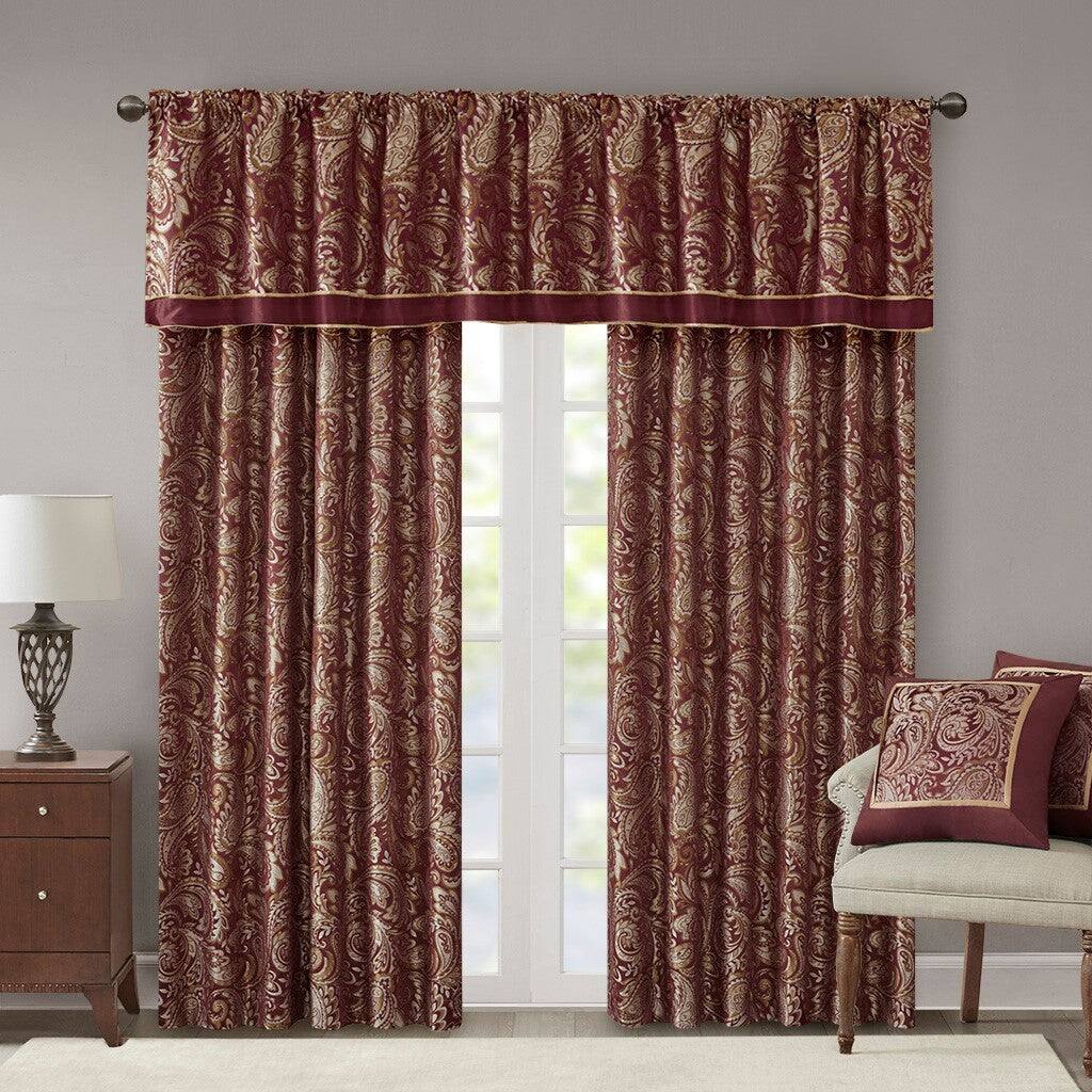 Back. BreeBe - Jacquard Curtain Panel Pair(2 Pcs Window Panels) - Multicolor.