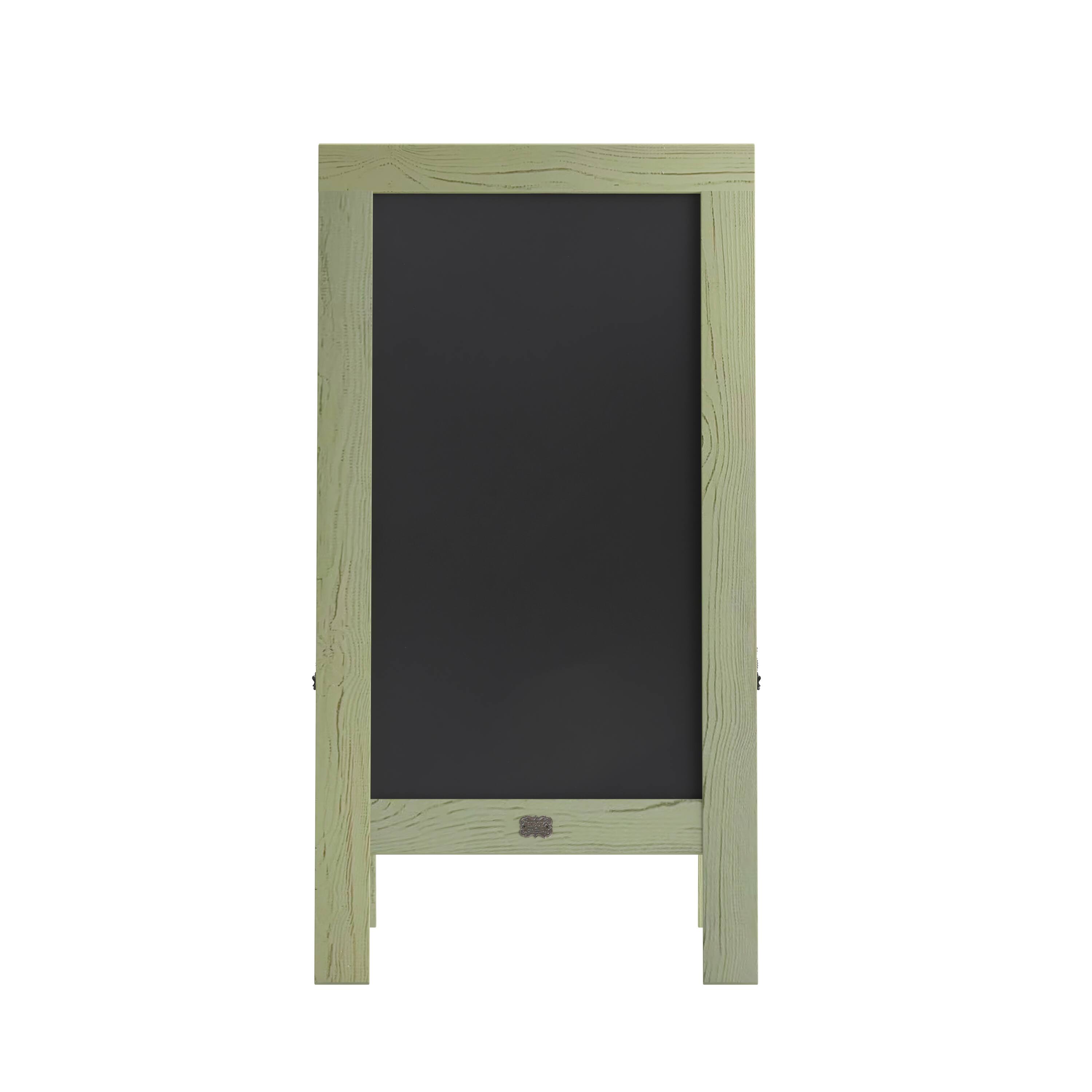 Alt View 9. Emma + Oliver - Rustic Double-Sided A-Frame Wooden Chalkboard with Magnetic Surface - Rustic Green.