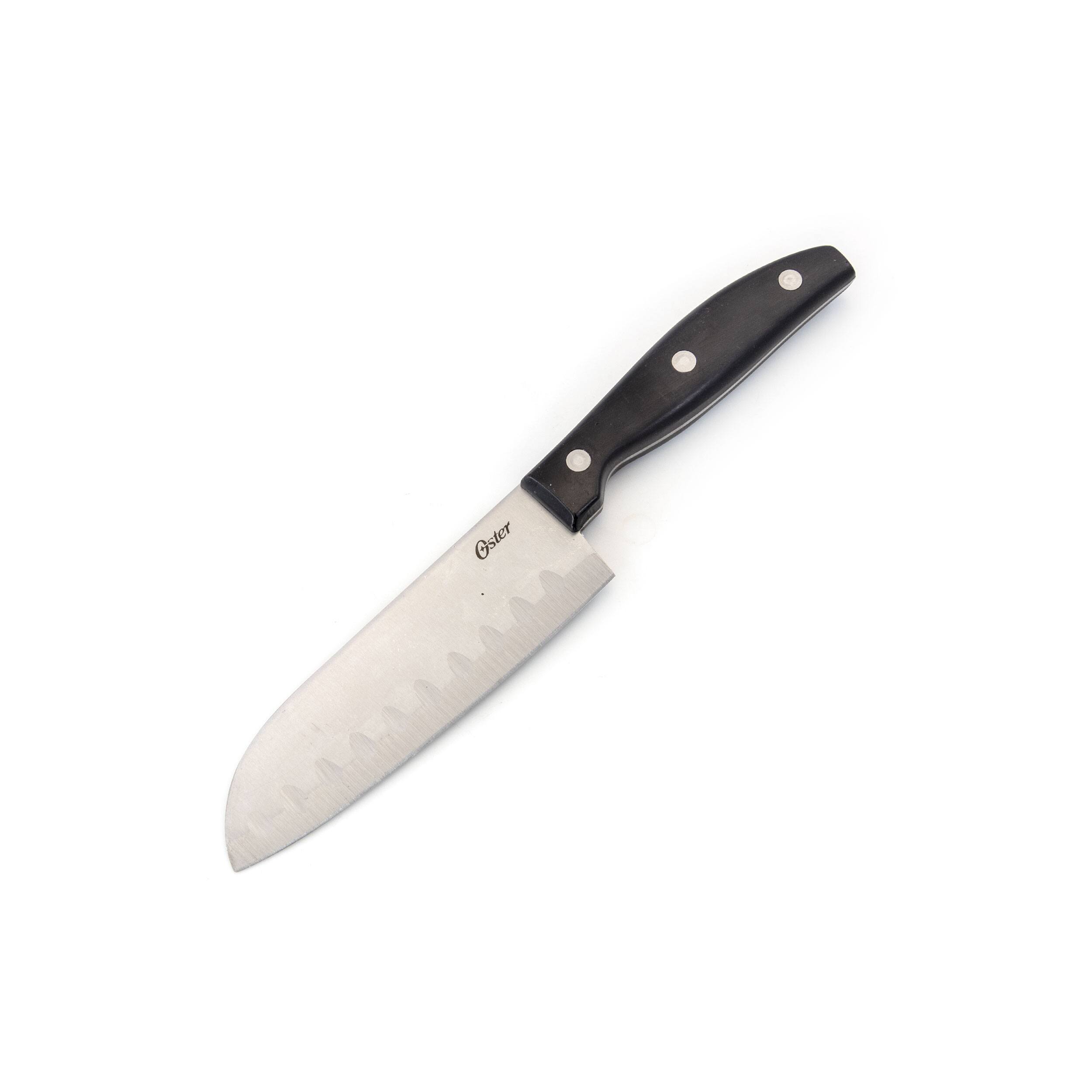 Alt View 4. Oster - Oster Granger 2 Piece Stainless Steel Santoku Knife Set with Black Handles - Black.