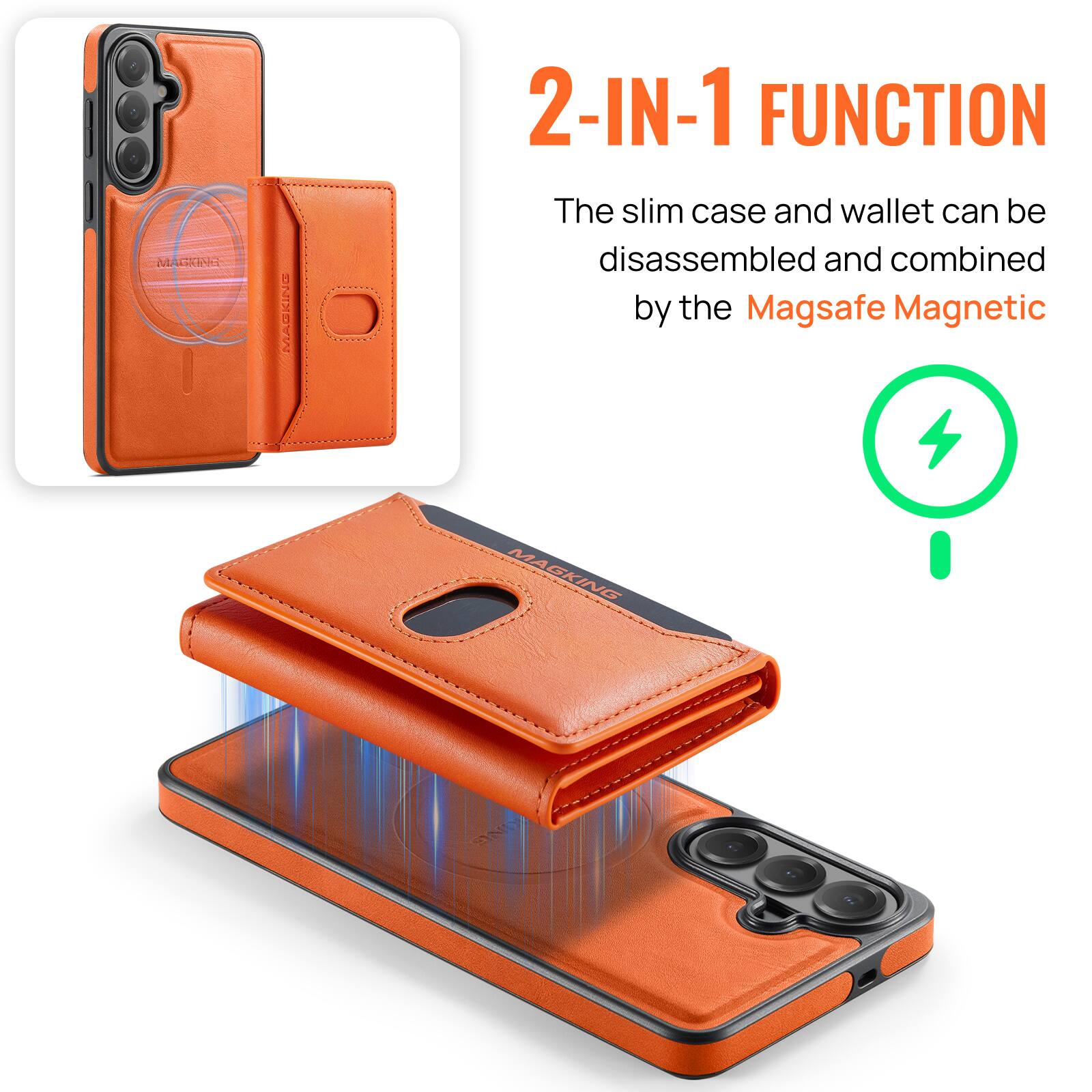 M GIEVG  
MACKING  
2-IN-1 FUNCTION  
The slim case and wallet can be disassembled and combined by the Magsafe Magnetic