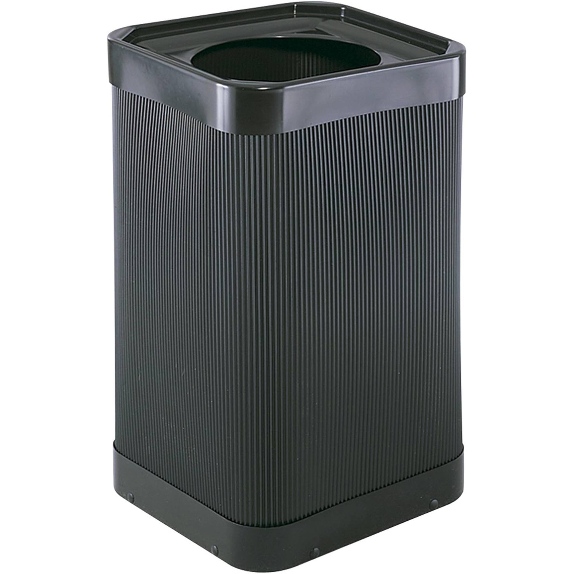 Front. Safco - Safco At-Your-Disposal 38 Gallon Trash Can for Offices and Break Rooms, Black - Black.
