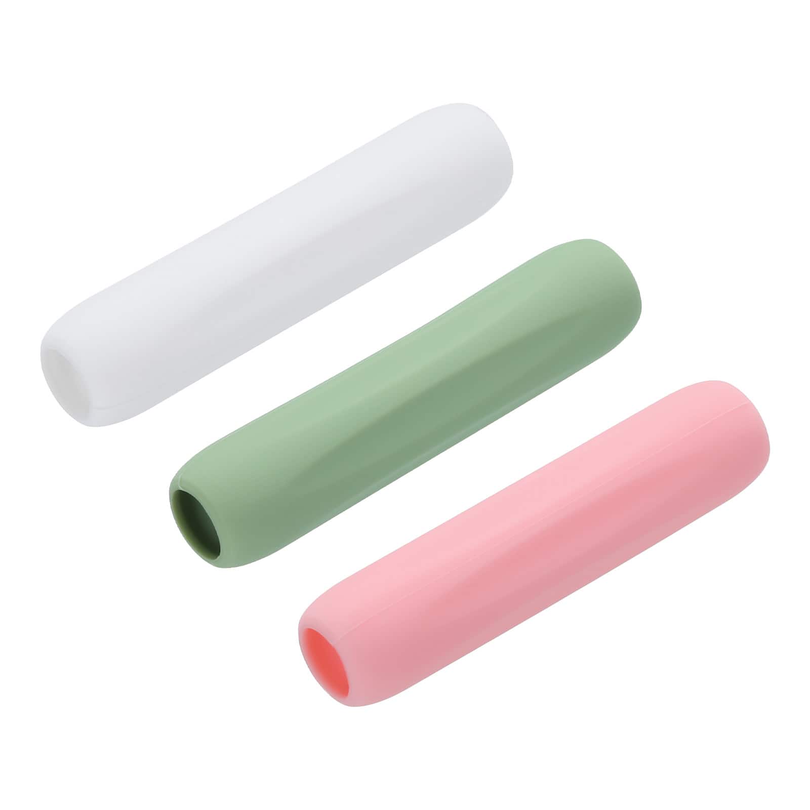 Unique Bargains - 3pcs Silicone Ergonomic Pen Grip Sleeve Holder for 1st & 2nd Gen Stylus Pens - White,Green,Pink