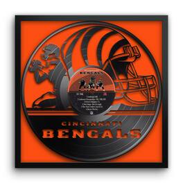 Sporticulture - Cincinnati Bengals Framed 13" x 13" Vinyl Record Art Print - Orange