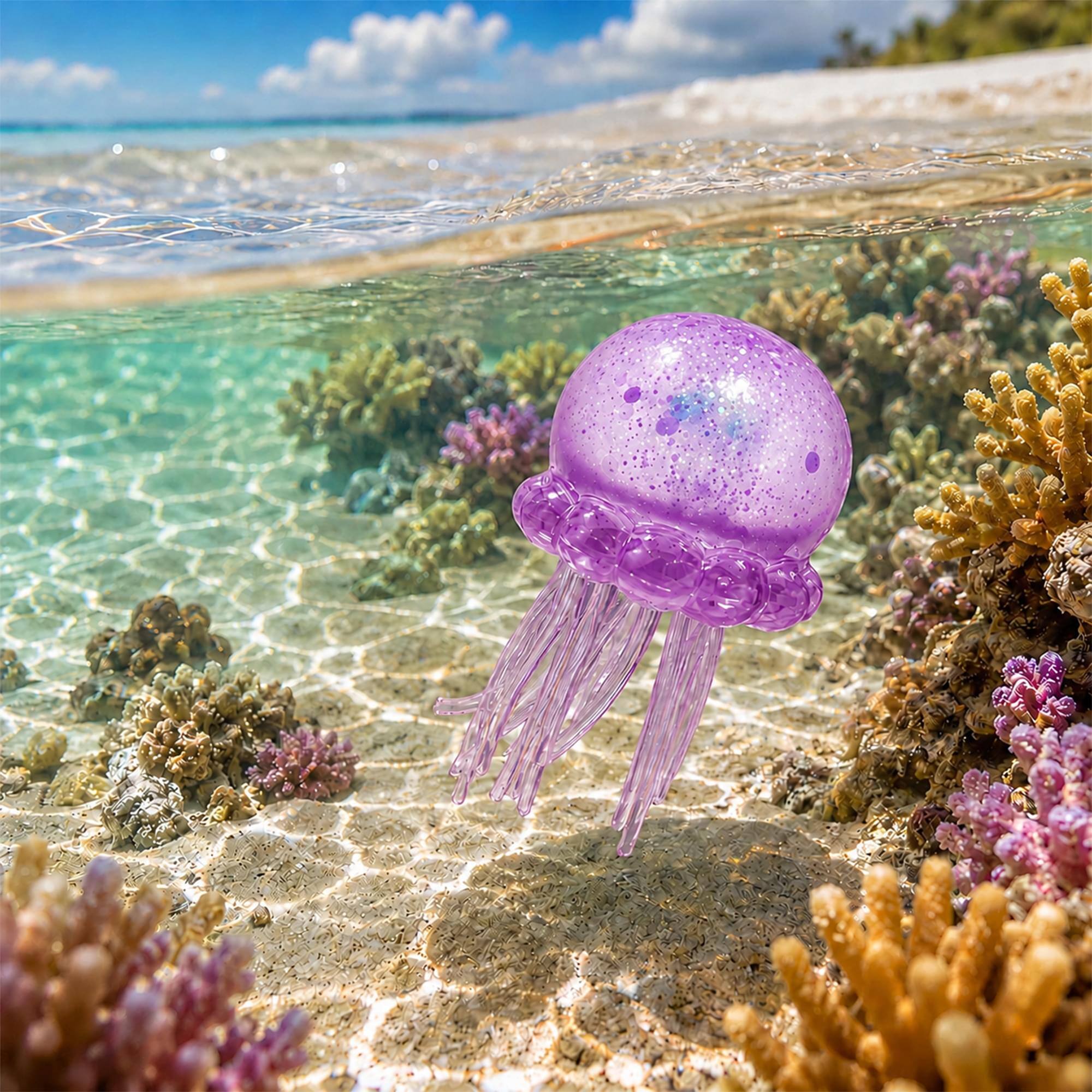 Alt View 4. Puka Creations - Squishy Jellyfish 3.5-Inch Stress Reliever | Purple - Purple.