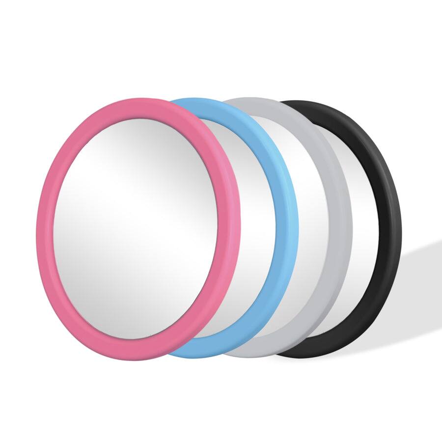 Left. Zadro - E-Z Grip Compact Mirror with 12X Magnification and 18 Suction Cups - Gray.