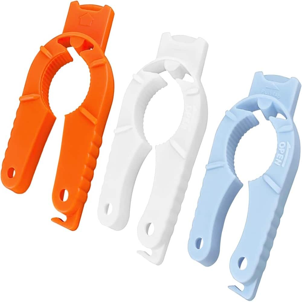 PARKER SLATER - 3-Pack Can & Bottle Opener, Easy Grip, for Weak Hands, Blue/Orange/White - Blue, Orange, White