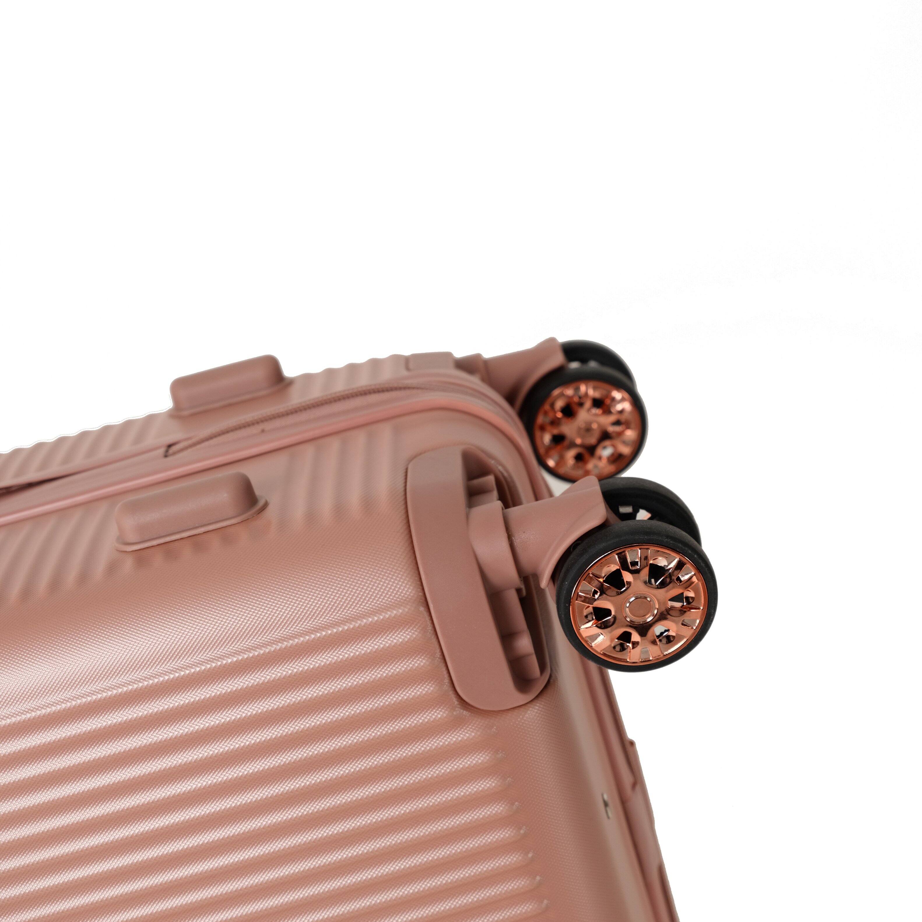 Alt View 2. Dexmalle - Dexmalle-4-piece 14'' 19'' 23'' 27'' Haedside Lightweight Wheel Suitcase with Locks Sets-Rose Gold - Rose Gold.