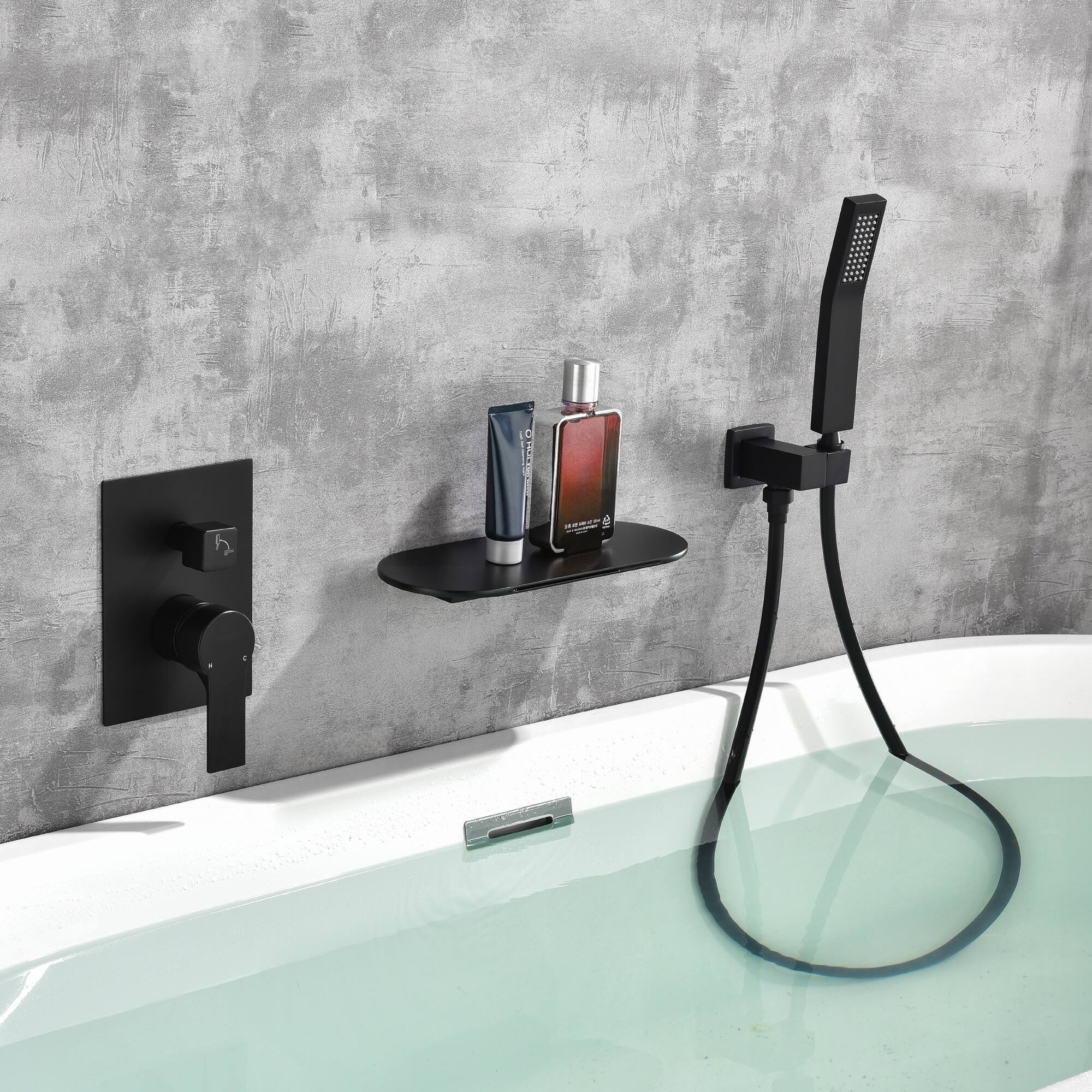 Boyel Living Matte Wall Mount Bathtub Faucet Brass SUS304 2 Function ...