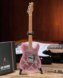 Axe Heaven - Fender Telecaster Paisley Pink Mini Guitar Replica Collectible FT-005 - Collectibles - Multicolor