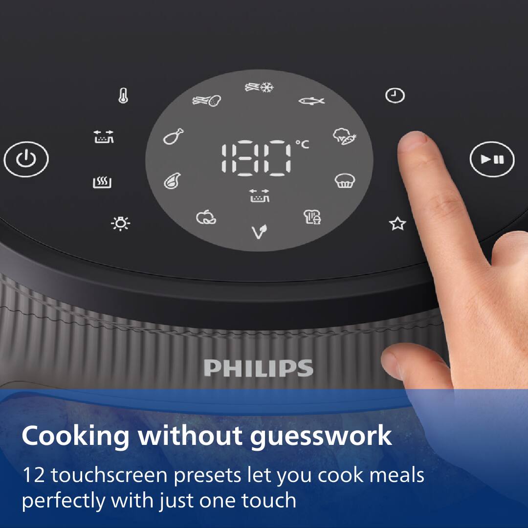 SSS C 1282  
PHILIPS  
Cooking without guesswork  
12 touchscreen presets let you cook meals perfectly with just one touch