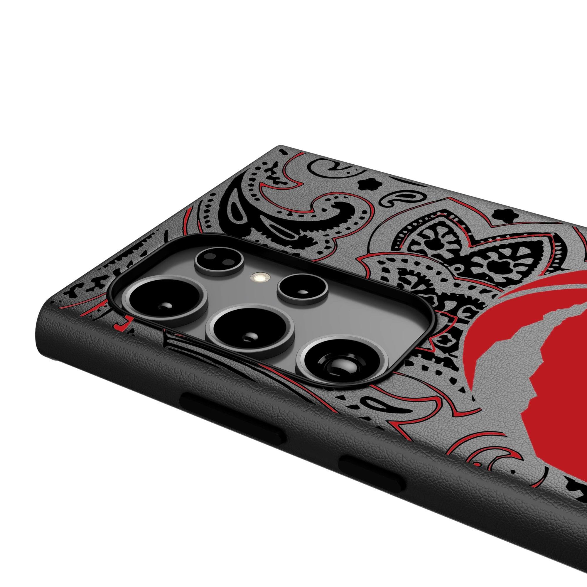 Alt View 3. Keyscaper - Toronto Raptors Paisley Galaxy Magnetic Bump Case - S25 Ultra - Black.