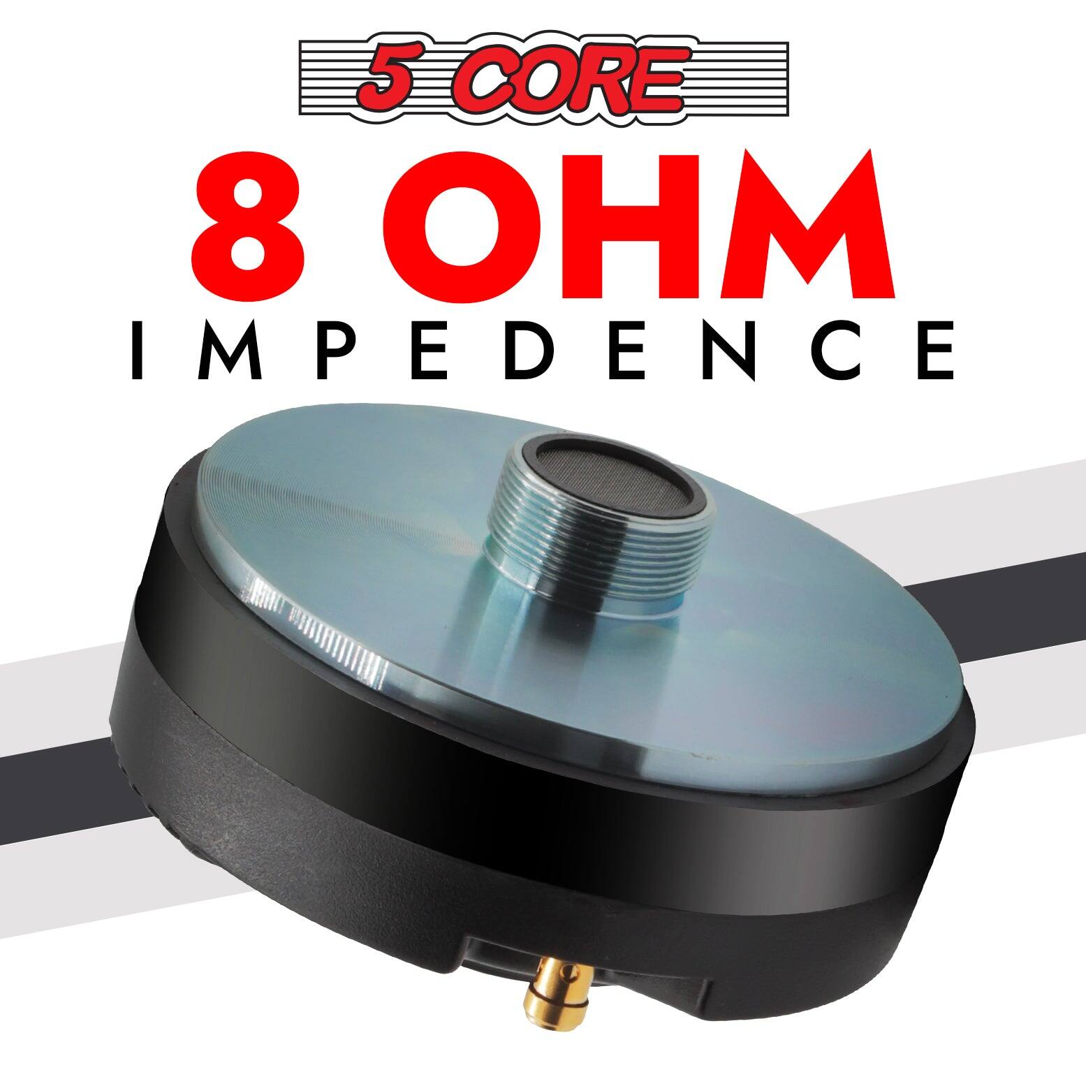 The corrected text is: "5 CORE 8 OHM IMPEDANCE"