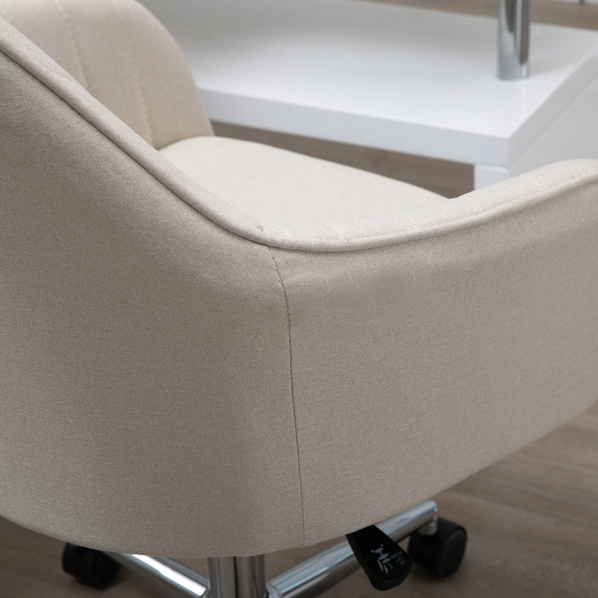 Alt View 4. Vinsetto - Mid-Back Task Chair with Tub Shape Design - beige.