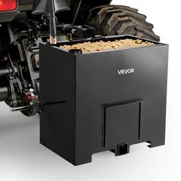 VEVOR - Ballast Box,3-Point Category 1 Tractor Ballast of 800 lbs Capacity, with Standard 2 Inch Hitch Receiver,Heavy-Duty Steel - Black