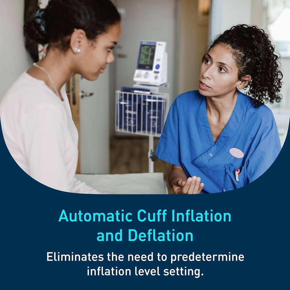 Automatic Cuff Inflation and Deflation  
Eliminates the need to predetermine inflation level setting.