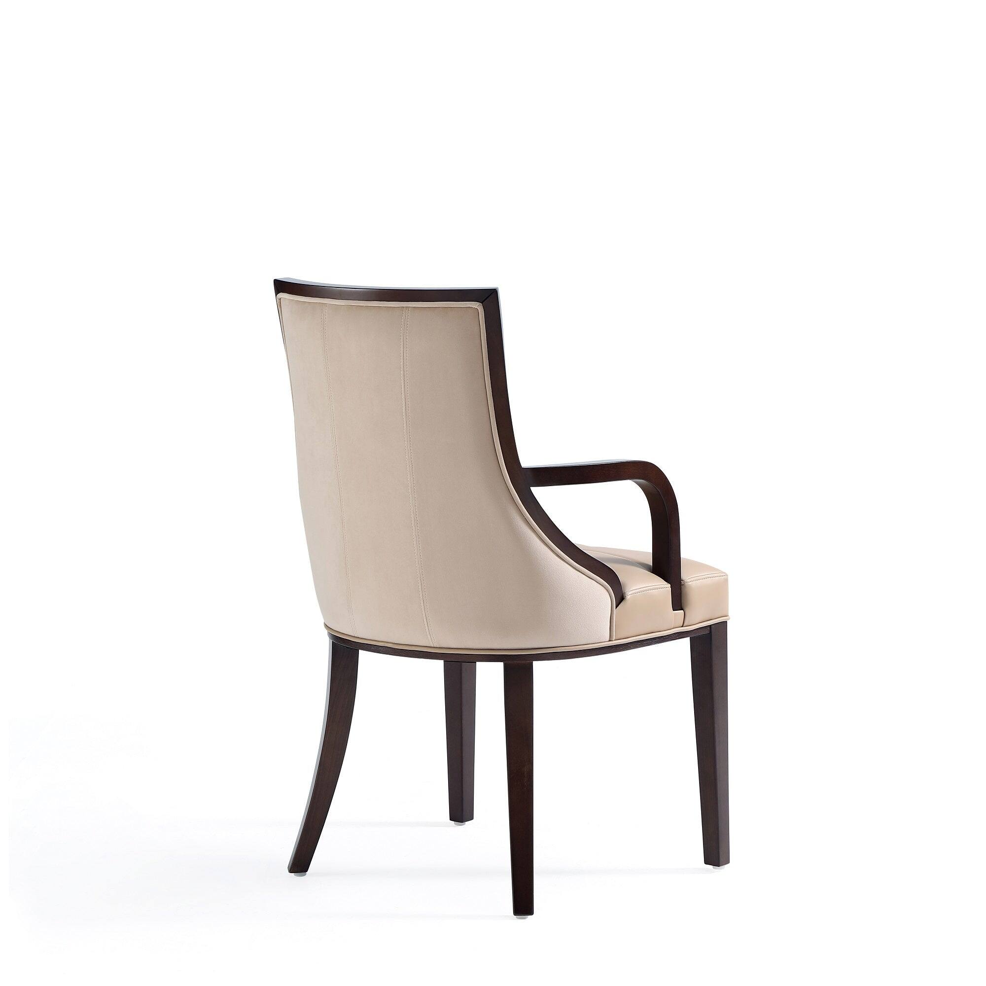 Alt View 2. Manhattan Comfort - Fifth Avenue Traditional Wood Upholstered Dining Chair - Tan.
