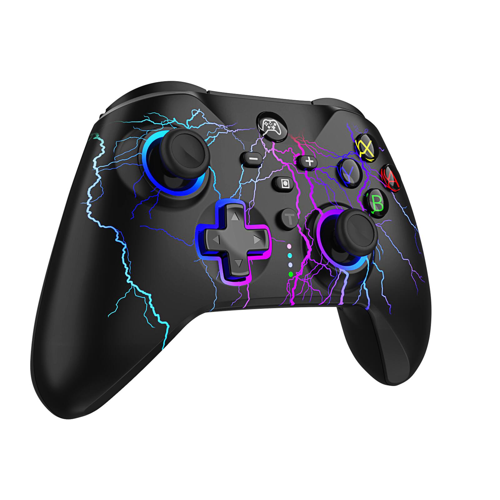Alt View 1. Cluzine - Wireless Bluetooth Game Controller for Switch with Vibration Wake-Up Function 6-Axis Gyro for PC - Black.
