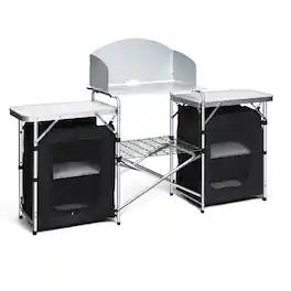 Boyel Living - Folding Camping Storage Patio Table 680in L x 435in W x 190in H - Black