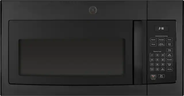 Front. GE - 1.6 Cu. Ft. Over-the-Range Microwave - Black.