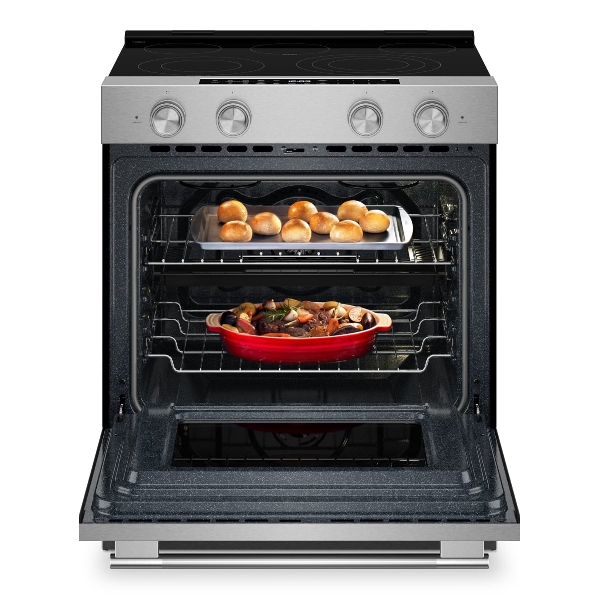 KitchenAid KitchenAid - 5.3 Cu. Ft. Smart Slide-In Electric Range with Two Even-Heat Hyper Elements - Stainless Steel 1