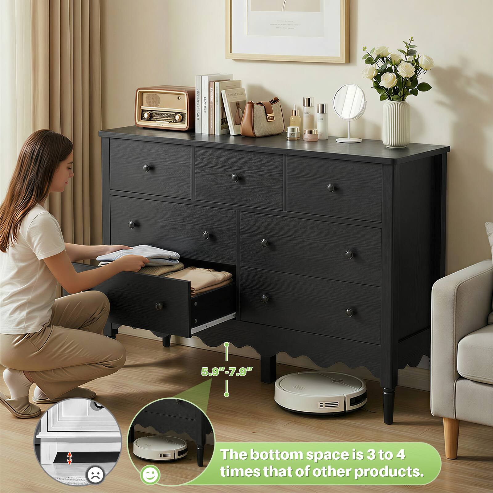 - UE MARI OT 5.9"-7.9" The bottom space is 3 to 4 times that of other products.