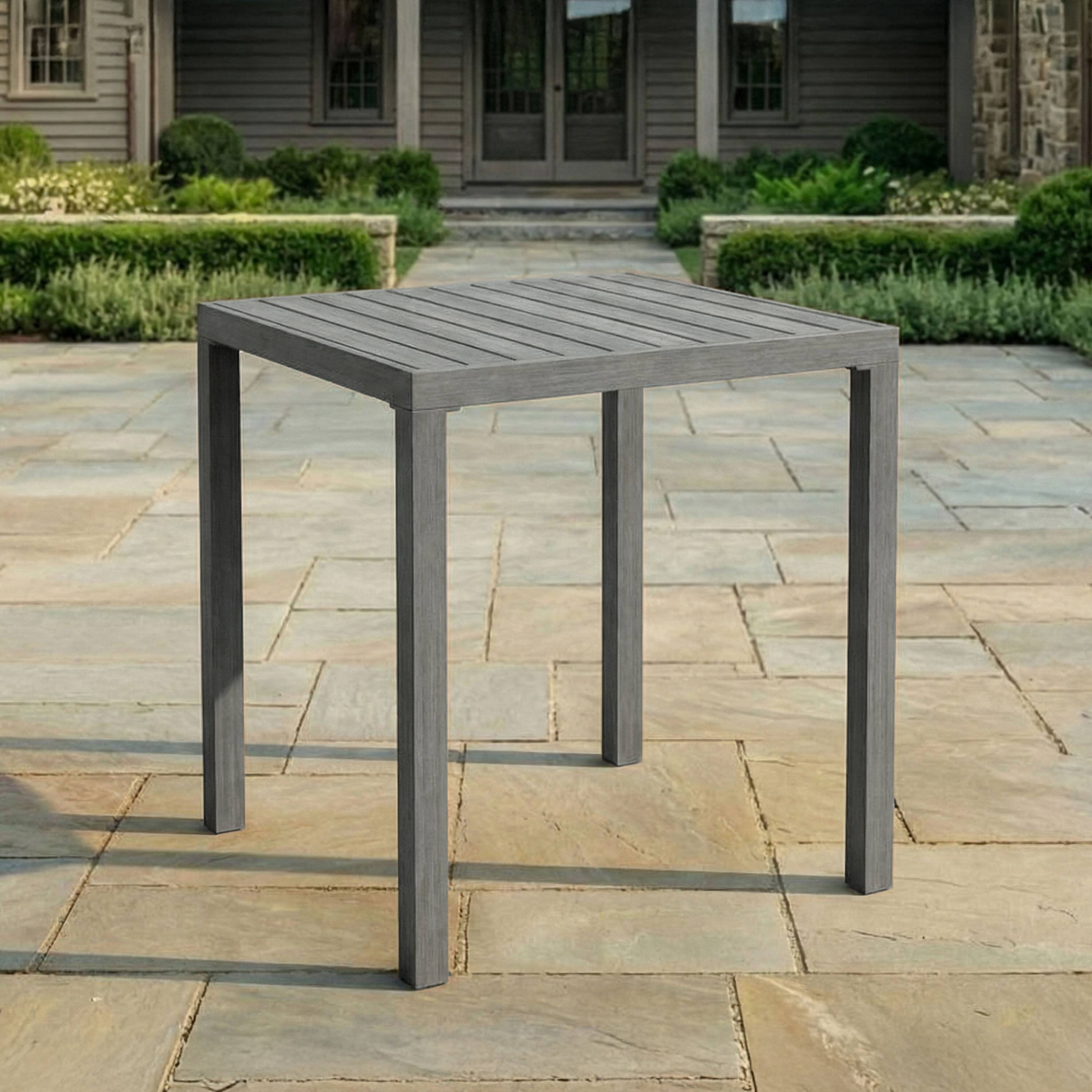Alt View 1. Martha Stewart - Bedford 35.5" Indoor-Outdoor Patio Bar Height Table - Gray.