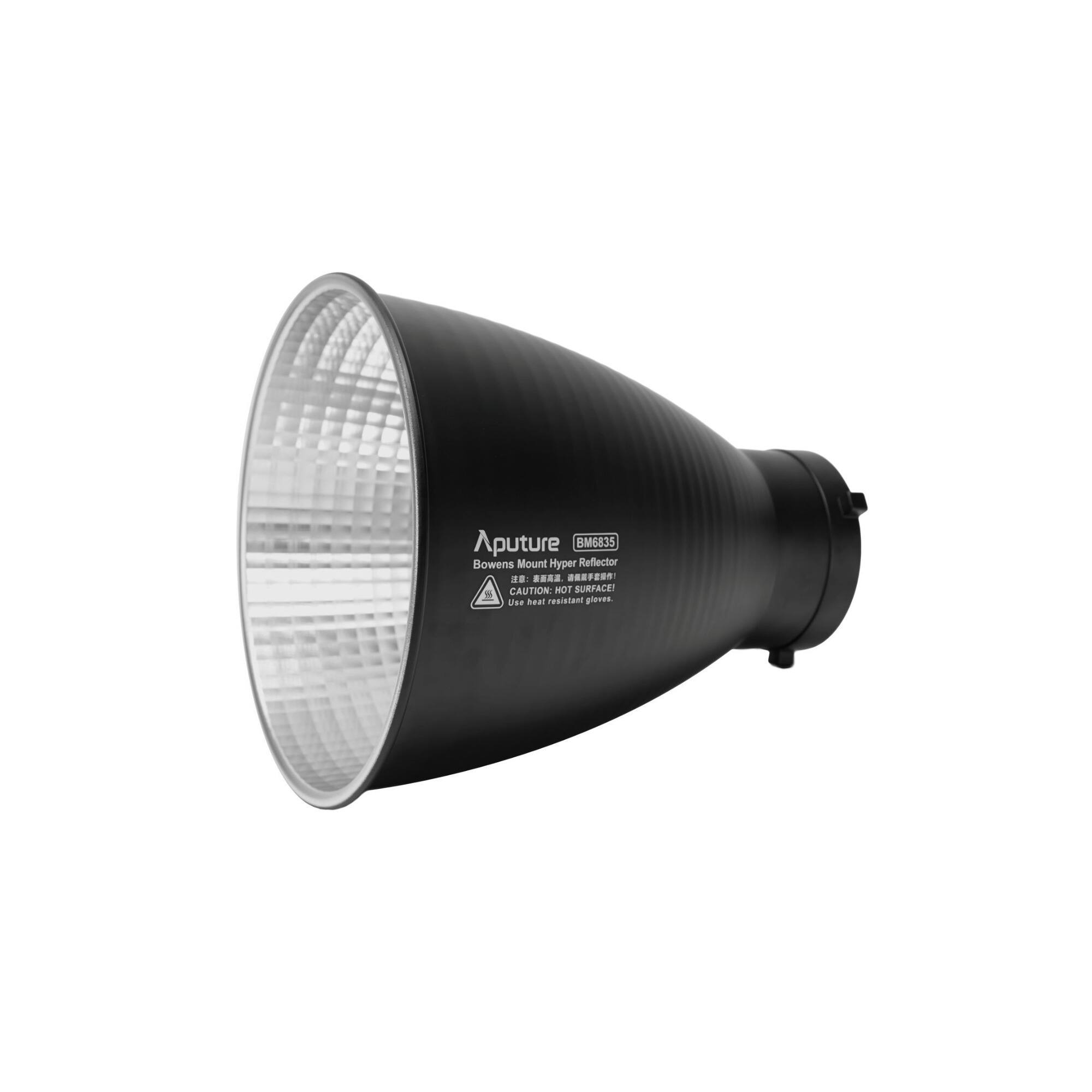 Aputure BM6835 Bowens Mount Hyper Reflector  
CAUTION: HOT SURFACE! Use heat resistant gloves.