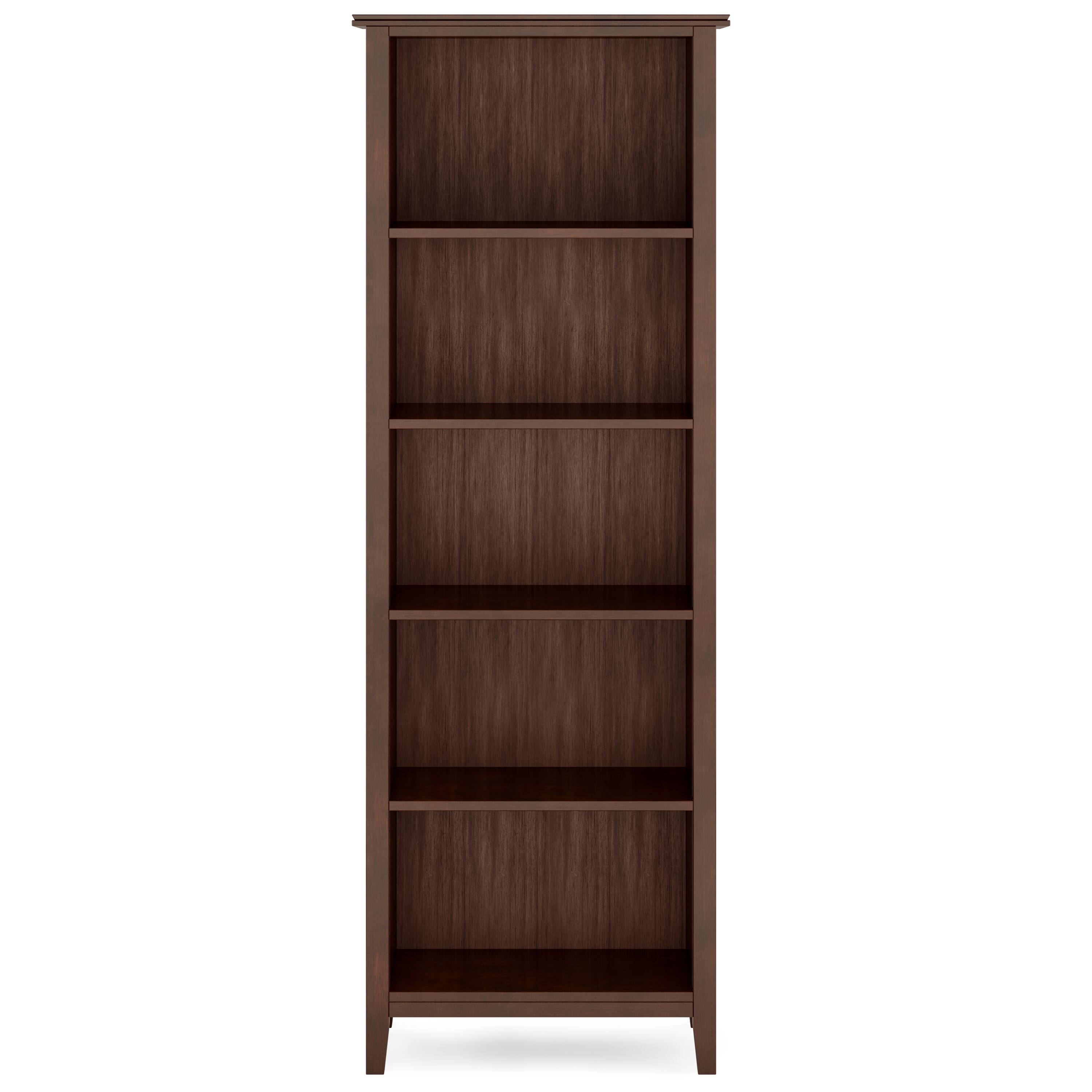 Alt View 4. Simpli Home - Artisan 72 inch Low TV Stand with 26 inch 5 Shelf Bookcases (Set of 3) - Russet Brown.