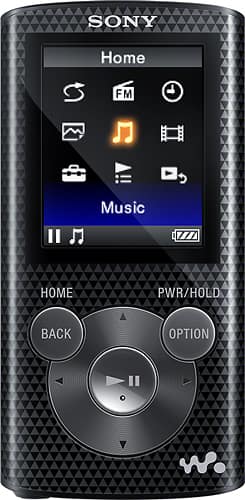 Front. Sony - NWZ-E380 Series Walkman 8GB* Video MP3 Player - Black.