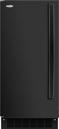 Front Standard. Whirlpool - 15" 50-Lb. Built-In Icemaker - Black.