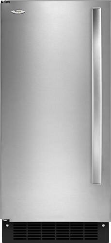 Front Standard. Whirlpool - 15" 50-Lb. Built-In Icemaker - Stainless-Steel.