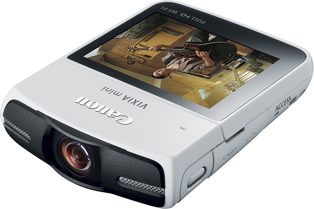Best Buy: Canon VIXIA mini Flash Memory Camcorder White 8455B005