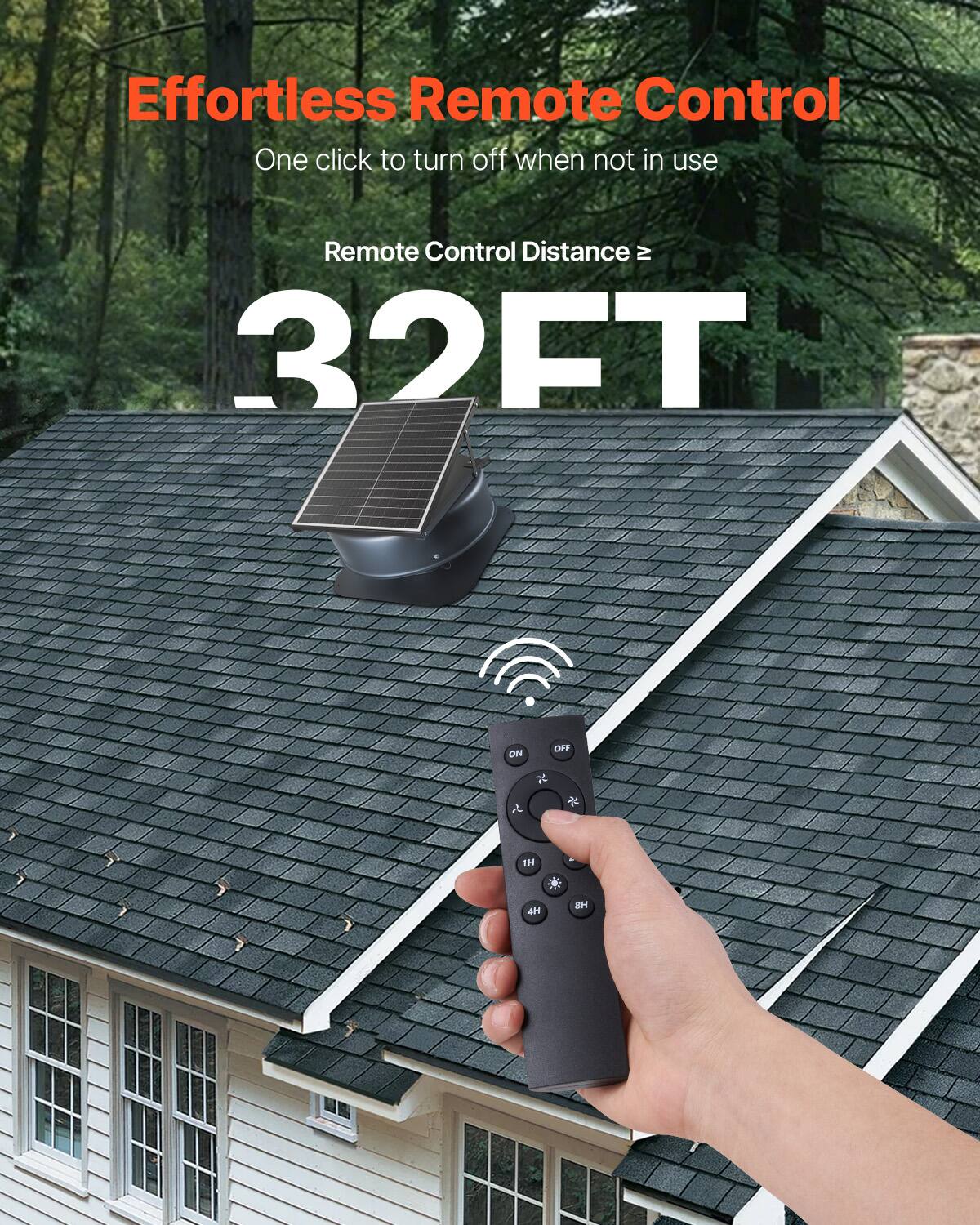 Effortless Remote Control  
One click to turn off when not in use  
Remote Control Distance ≥ 32FT