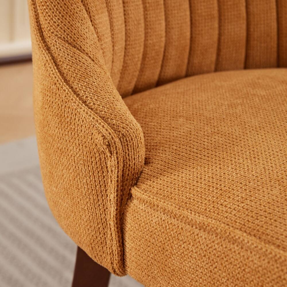 Alt View 6. Loheer - Loheer Dining Chairs Set of 2 Gold Upholstered High Back Chairs Solid Wood Legs - Gold.