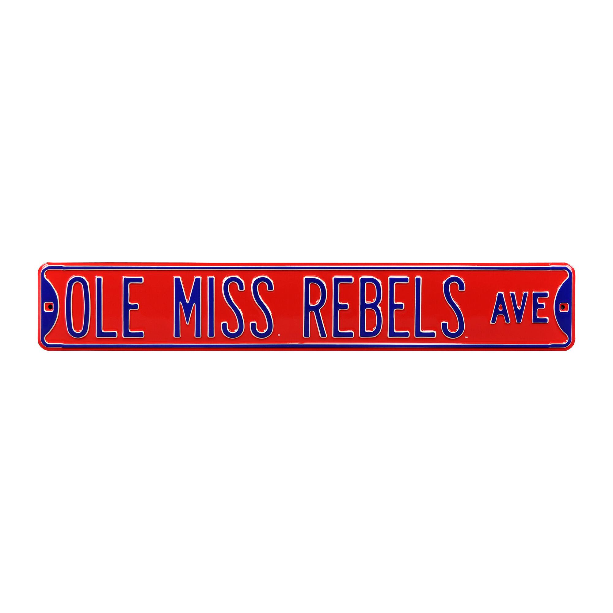 Red Ole Miss Rebels 6" x 36" College Ave Street Sign