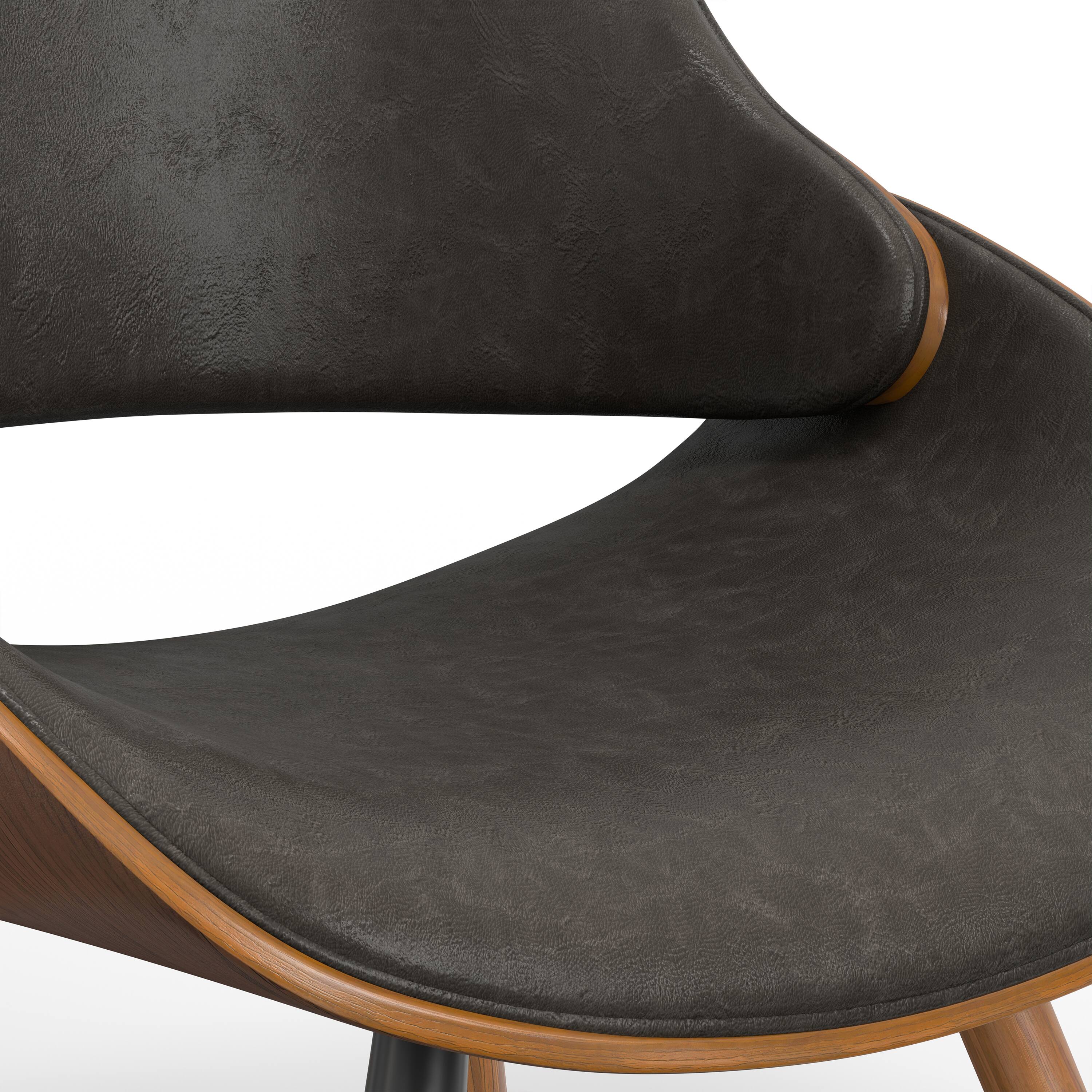 Alt View 7. Simpli Home - Malden Bentwood Dining Chair with Wood Back in Distressed Brown Vegan Faux Leather - Distressed Brown.