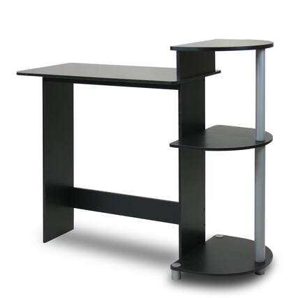 Front. Hivvago - Contemporary Computer Desk in Black Grey Finish - Black.