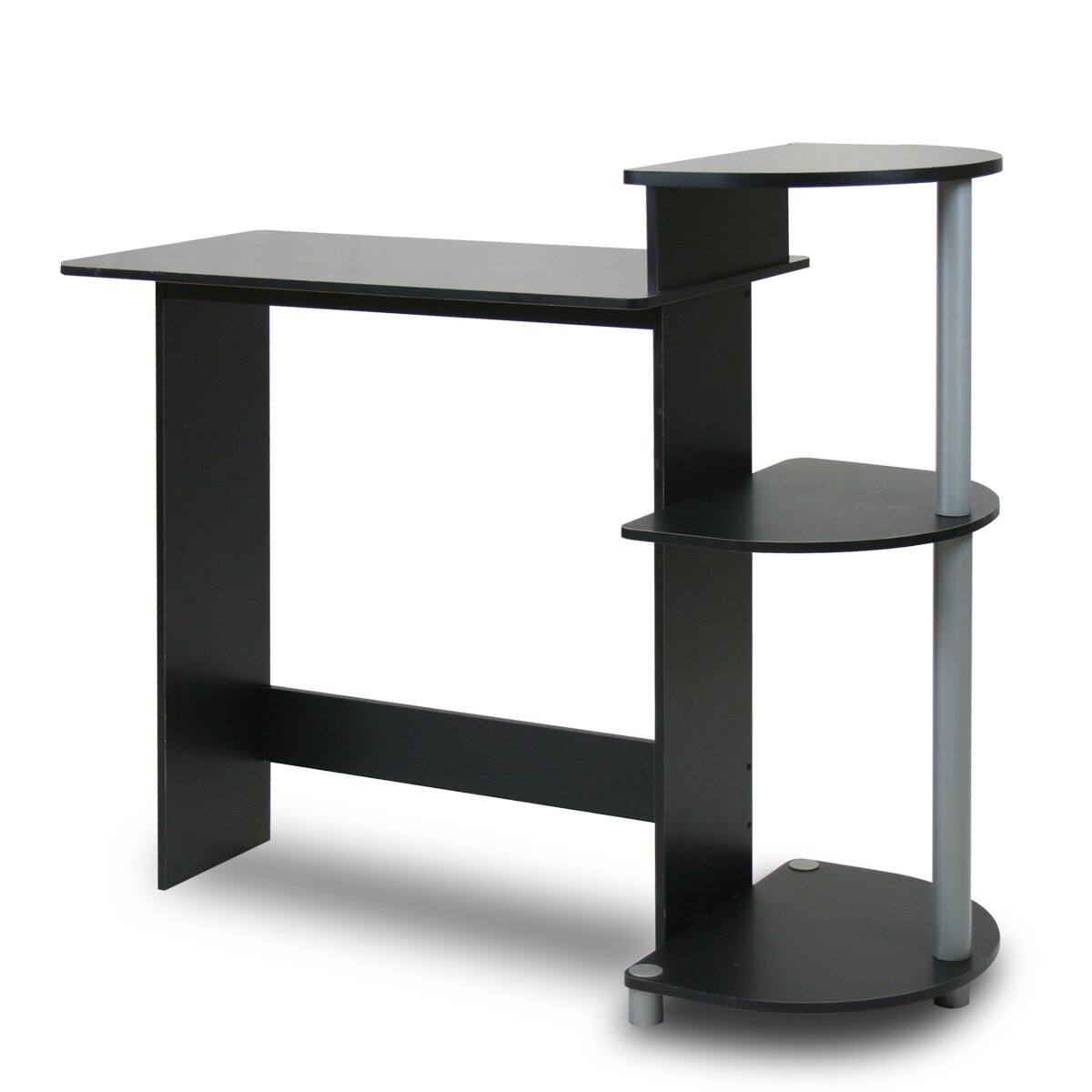 Front. Hivvago - Contemporary Computer Desk in Black Grey Finish - Black.