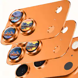Dteck - 2 Pack Camera Lens Protectors for iPhone 17 Pro, Strong Adsorption Metal Tempered Glass Rear Camera Cover - Orange
