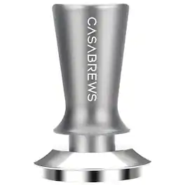 Casabrews - 51mm Espresso Tamper, Spring-Loaded 30lb Calibrated Coffee Tamper with Flat Stainless Steel Base - Gray