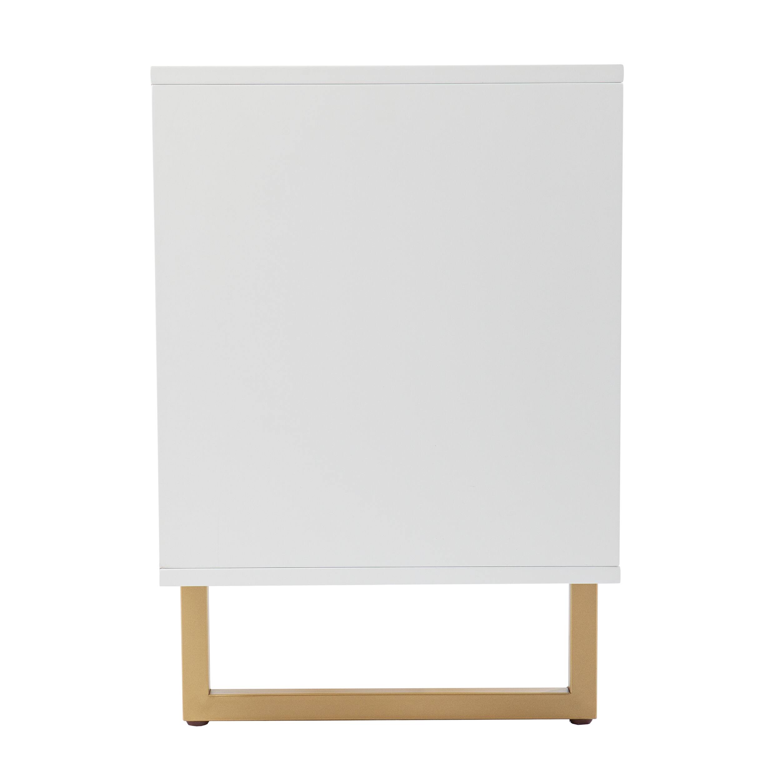 Back. TinyHomie - Mursley Media Cabinet with Storage - White.