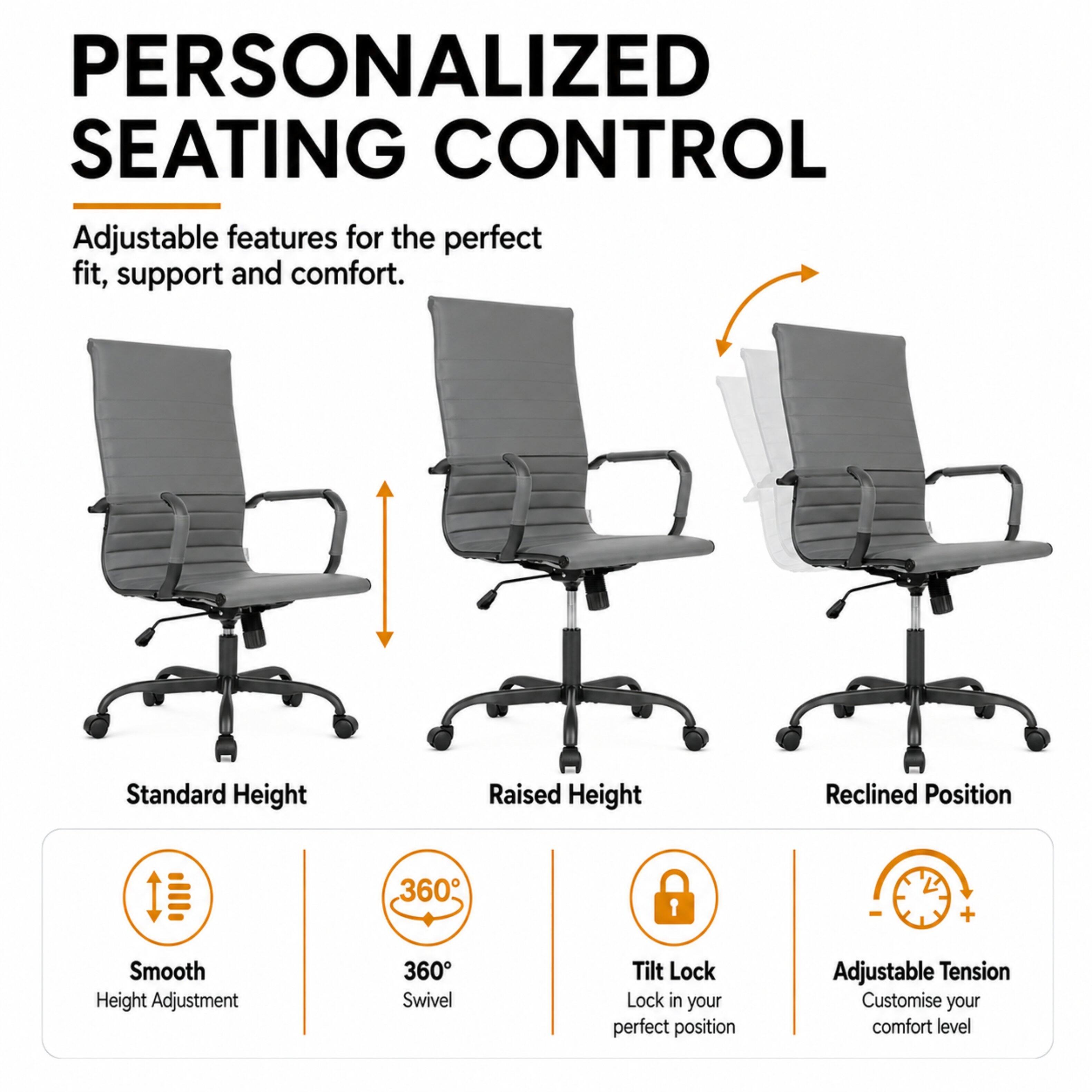 LeisureMod Harris Ergonomic High Back Leather Upholstered Office Chair ...