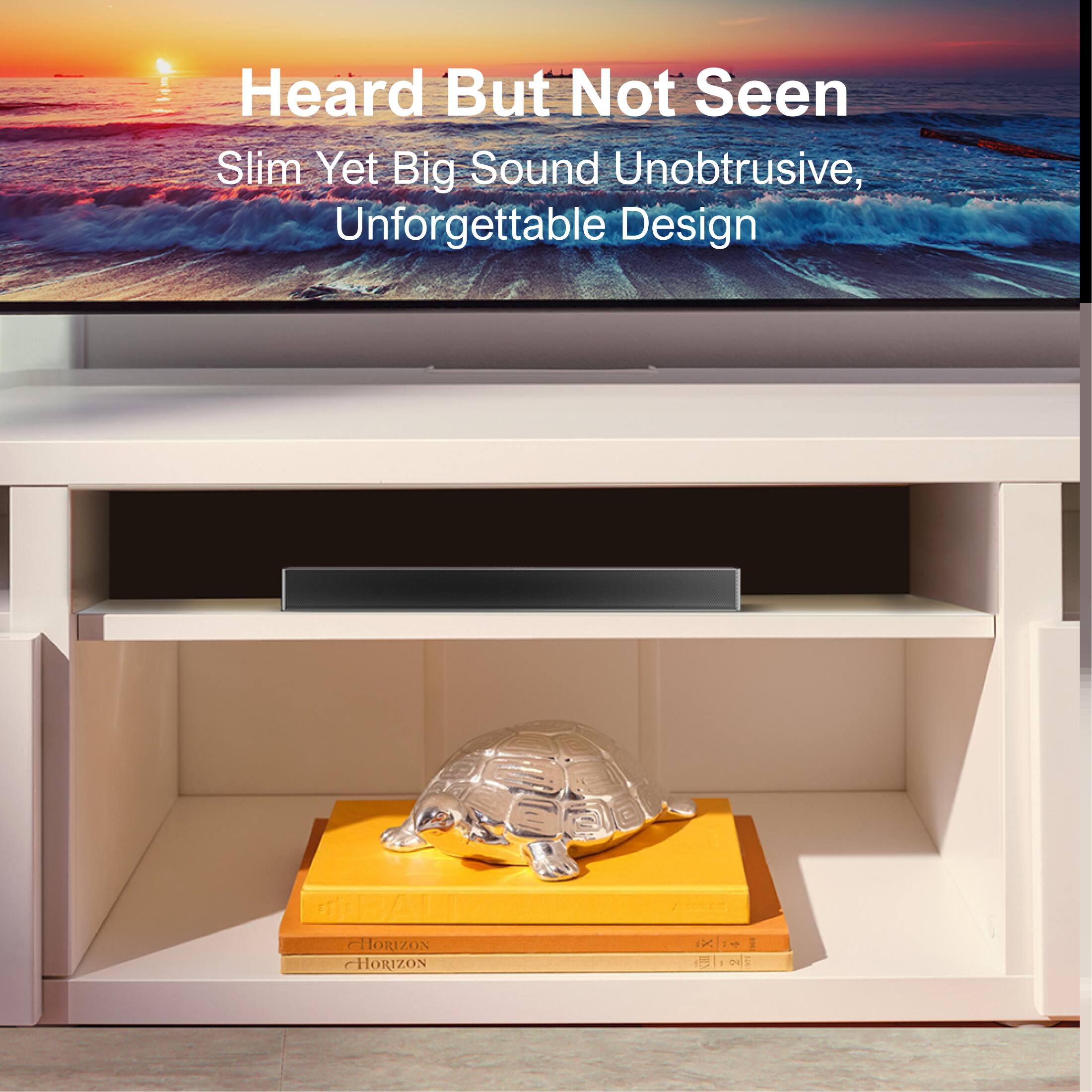 Heard But Not Seen  
Slim Yet Big Sound Unobtrusive, Unforgettable Design