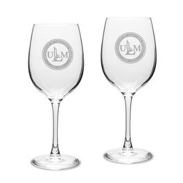Jardine - ULM Warhawks Two-Piece 16oz. Traditional White Wine Glass Set - Multicolor