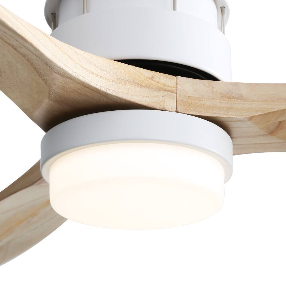 Alt View 4. Sofucor - Large 60'' Ceiling Fan with Lights and Remote High CFM Wood Airflow Ceiling Fan for Farmhouse Indoor Outdoor Bedroom - White.