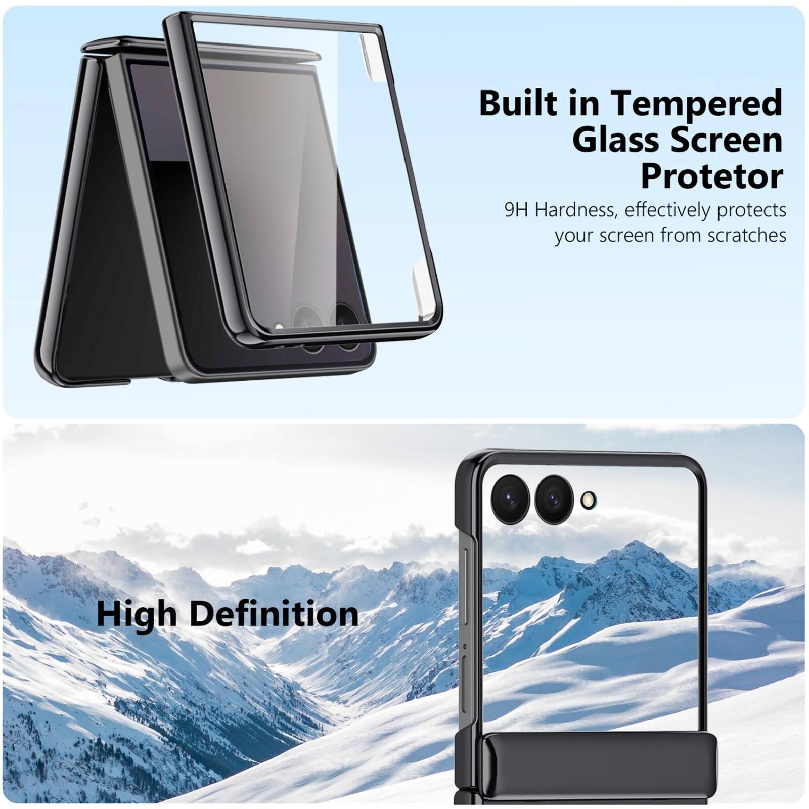 Built in Tempered Glass Screen Protector  
9H Hardness, effectively protects your screen from scratches  
High Definition