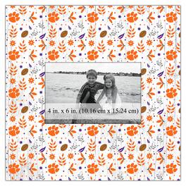 Fan Creations - Clemson Tigers 10'' x 10'' Floral Pattern Frame - Multicolor