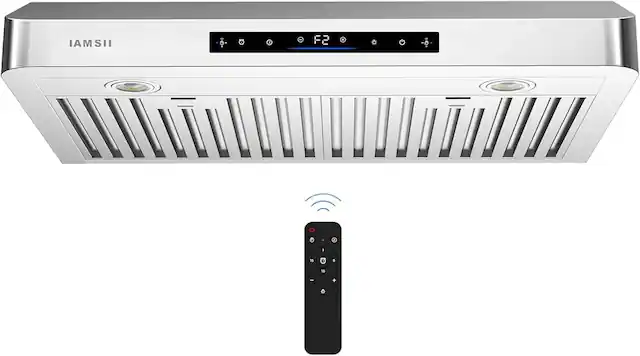 Front. COWLOWN - 36in Under Cabinet Range Hood 900 CFM Stainless Steel Gesture Touch Remote Control - Stainless Steel.